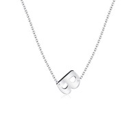 Silver Initial Letter Necklace B SPE-5542